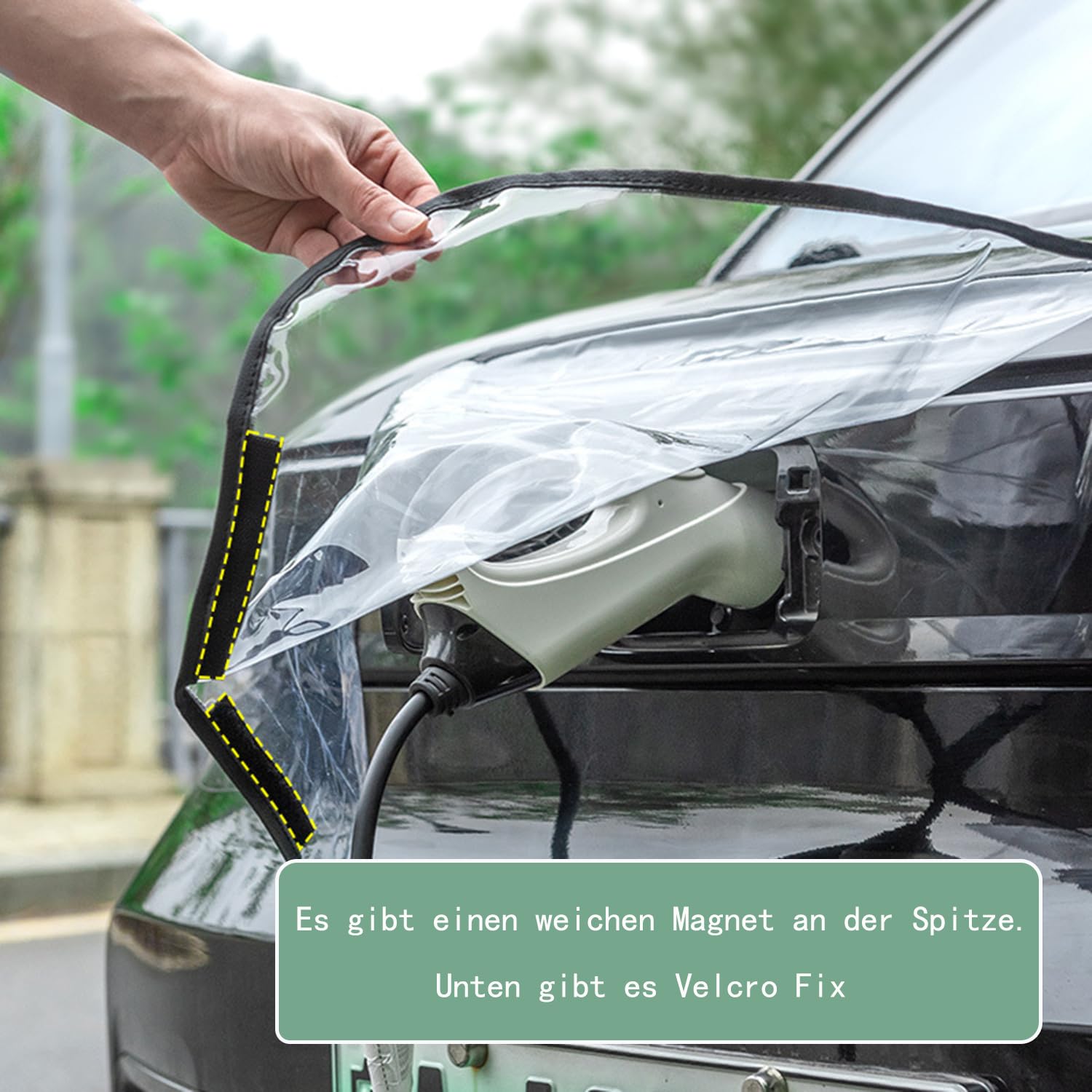 MIUPOO EV osłona magnetyczna na złącze ładowania, gniazdo ładowania, osłona przeciwdeszczowa do większości samochodów elektrycznych.