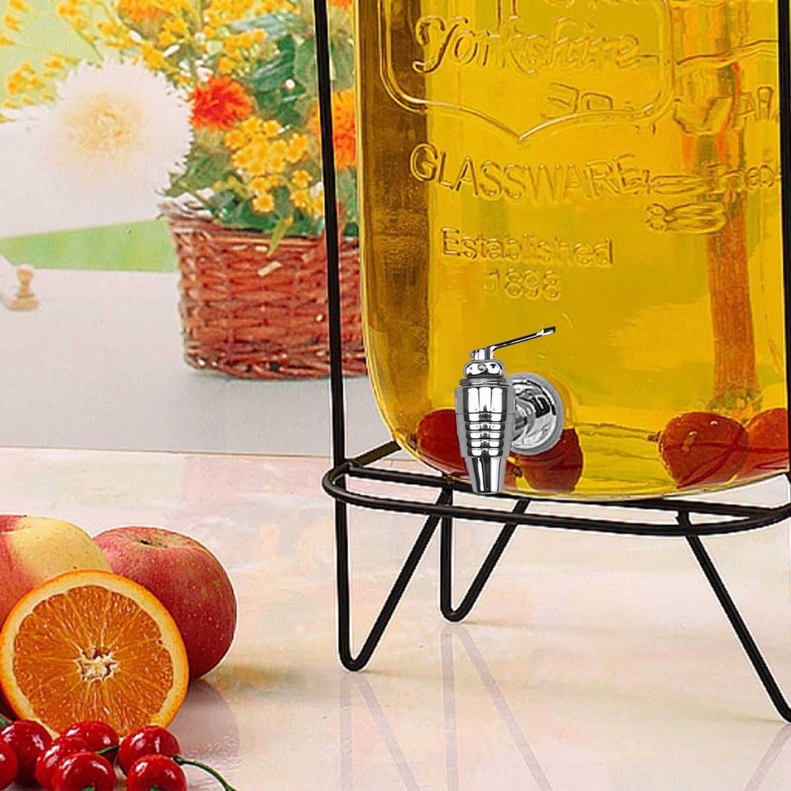 DEANKEJI Rubinetto per Tanica Plastica 4 Pezzi ABS Rubinetto del Distributore, Rubinetto Tanica con Distanziatori e Dadi, Apertura Filettata 1,7 x 2,8 cm, Rubinetto per Succo, per Caffè, Succo