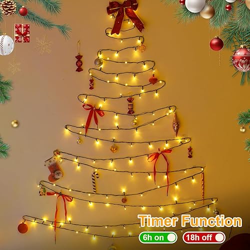 Miniatura 5 de QITONG Cadena de 500 luces LED de alambre verde blanco cálido Led