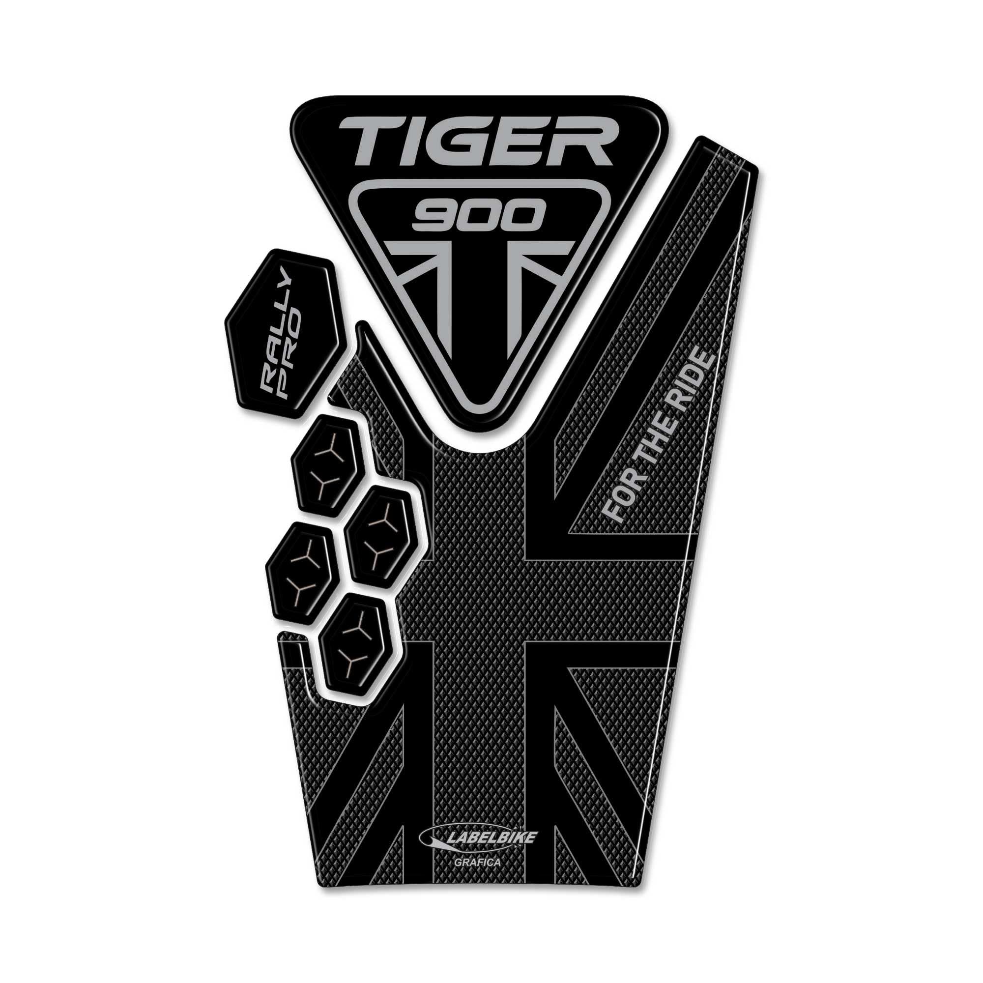 labelbike - Adesivo 3D Moto Paraserbatoio alto Protezione e Decorazione in Resina compatibile con Triumph Tiger 900 Rally PRO