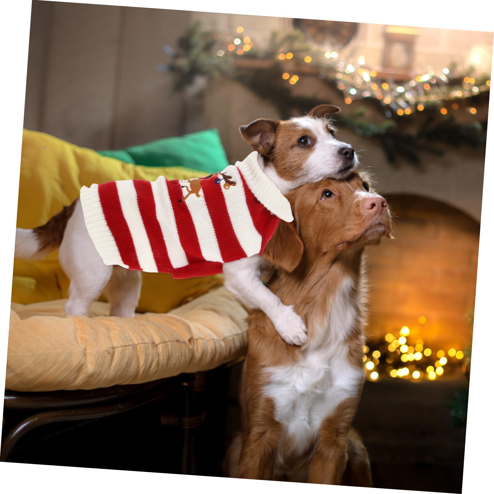BESPORTBLE Suéter de Punto para Perro de Navidad Suéter de Mascotas de Invierno Color Rojo para Fiestas de Perros