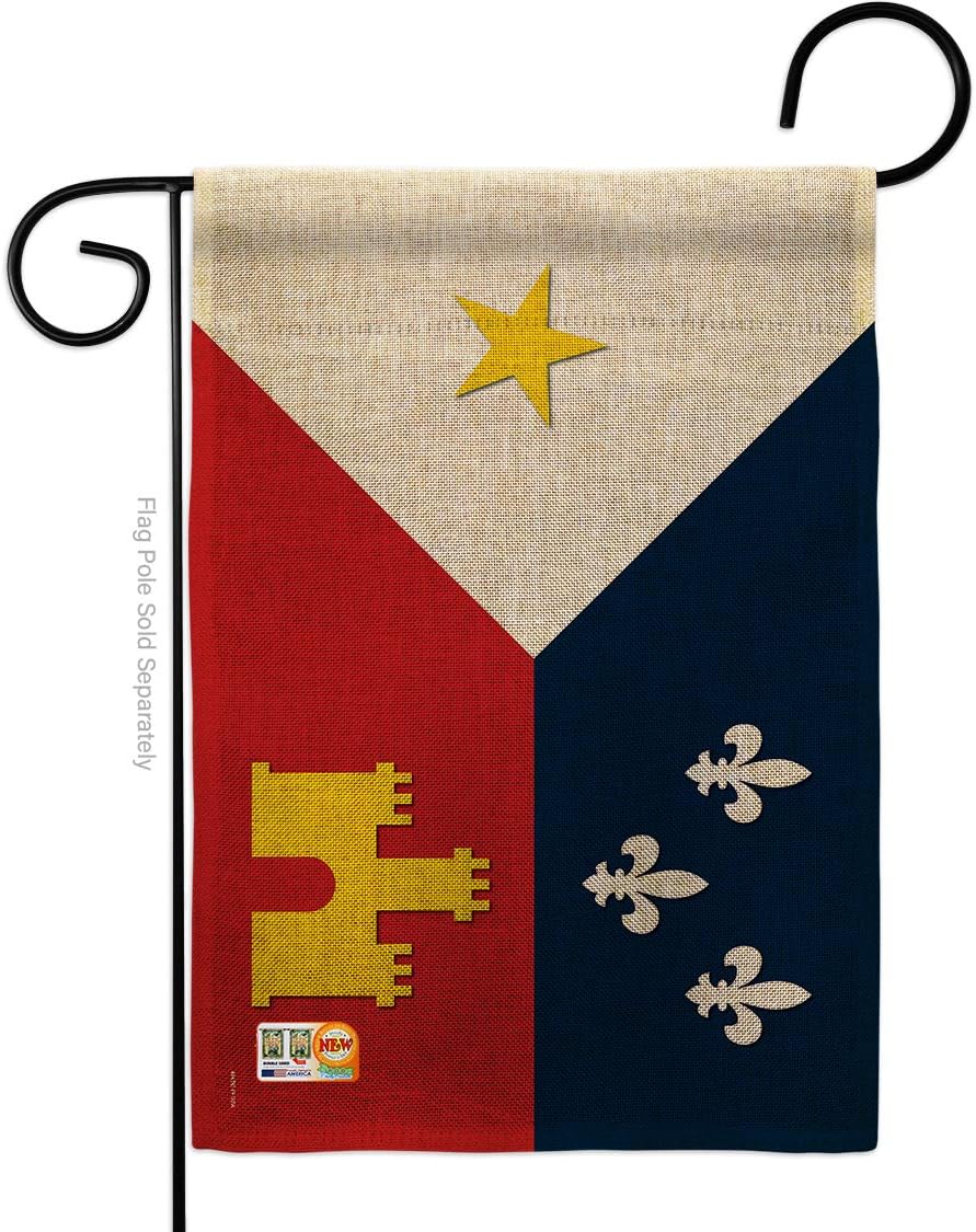 Acadiana Burlap Garden Flag Americana States USA American Territories Republic Country Particular Area Small Decorative Gift Yard House Banner Double-Sided Made in 13 X 18.5