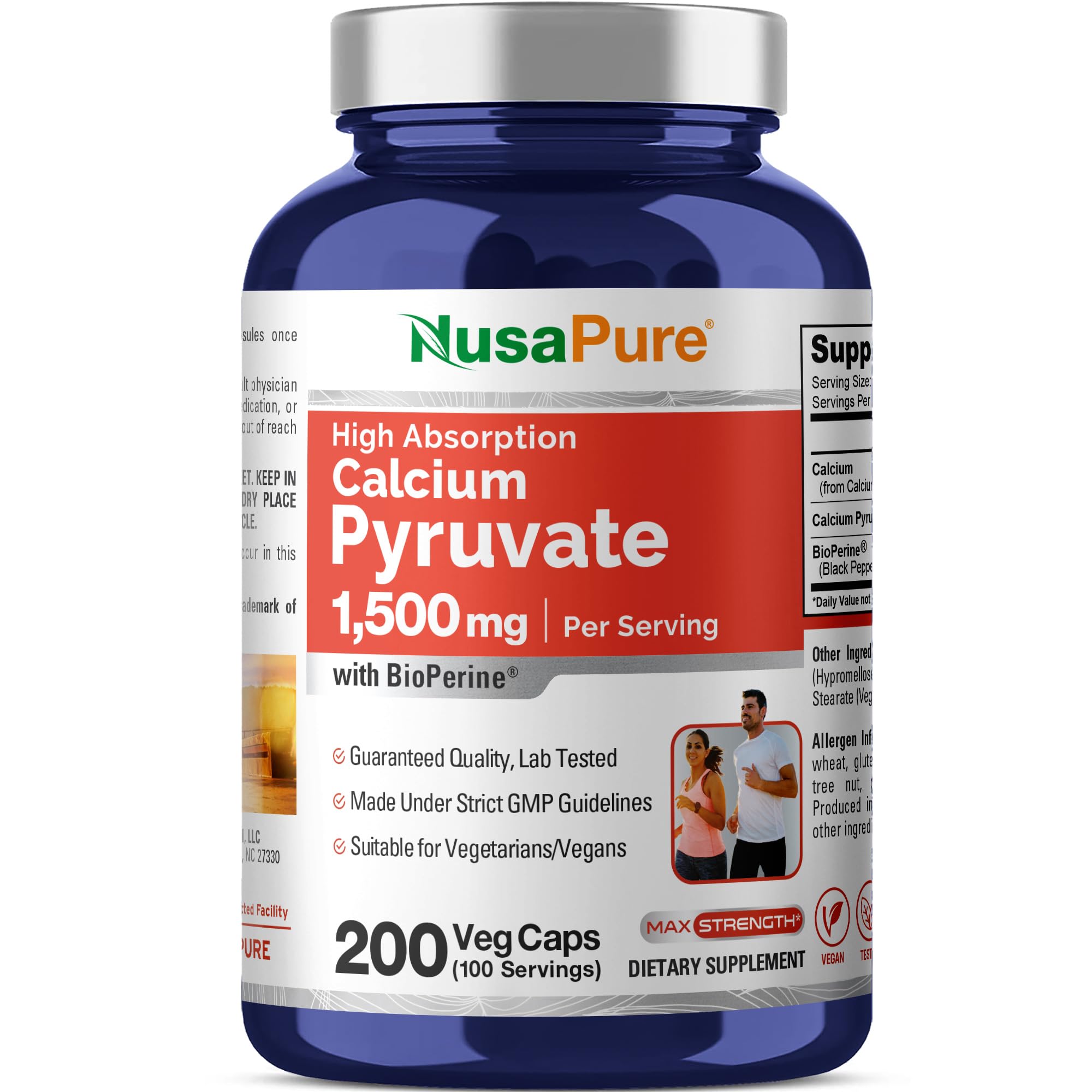 NusaPure Calcium Pyruvate 1500mg 200 Capsules