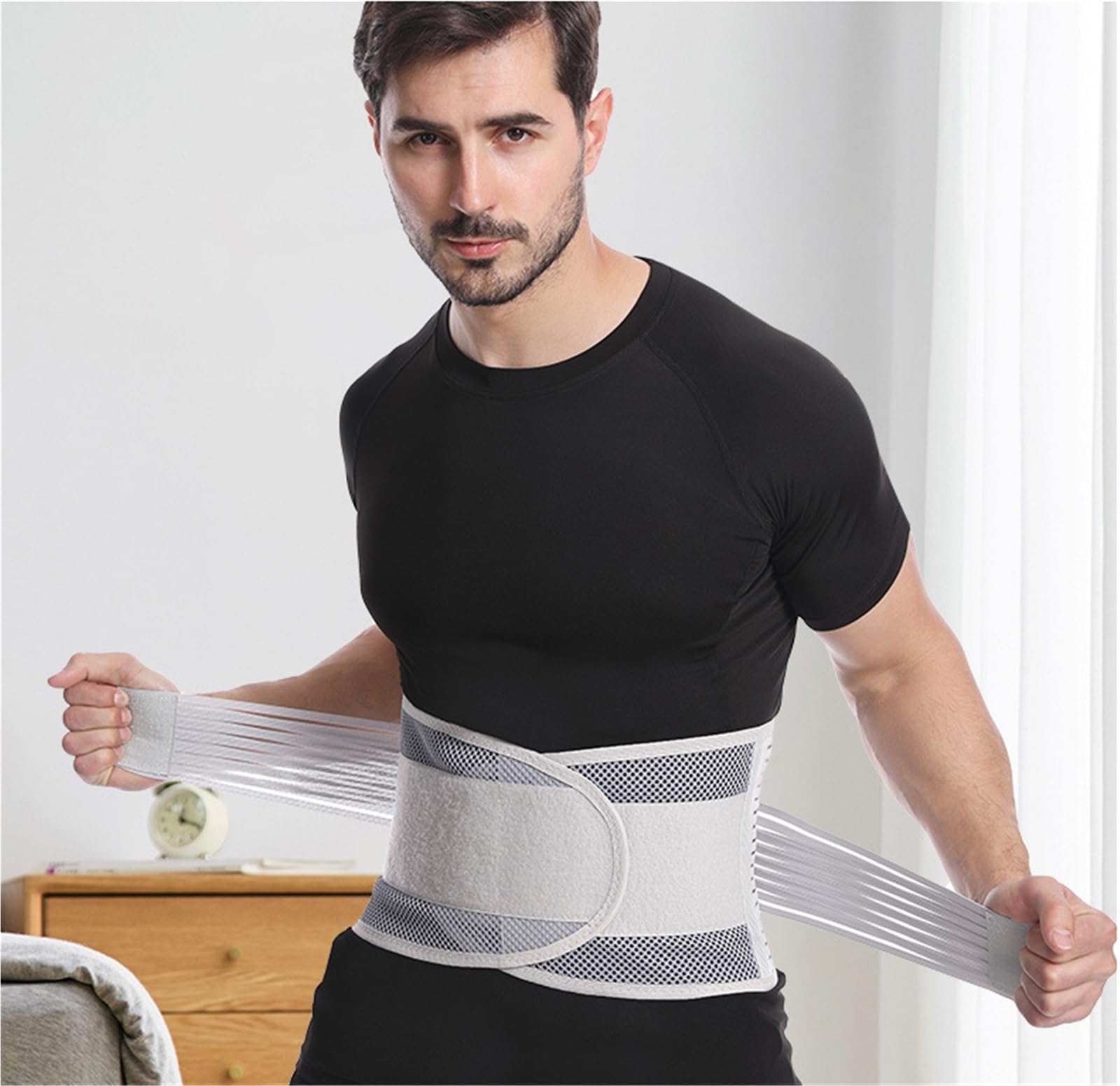 Rückenstützgürtel für Sport Stützgürtel for Den Unteren Rücken, Atmungsaktiver Rückenstützgürtel, Unisex, for Arbeit Und Training Rückenbandage Rückengürtel(White,S)