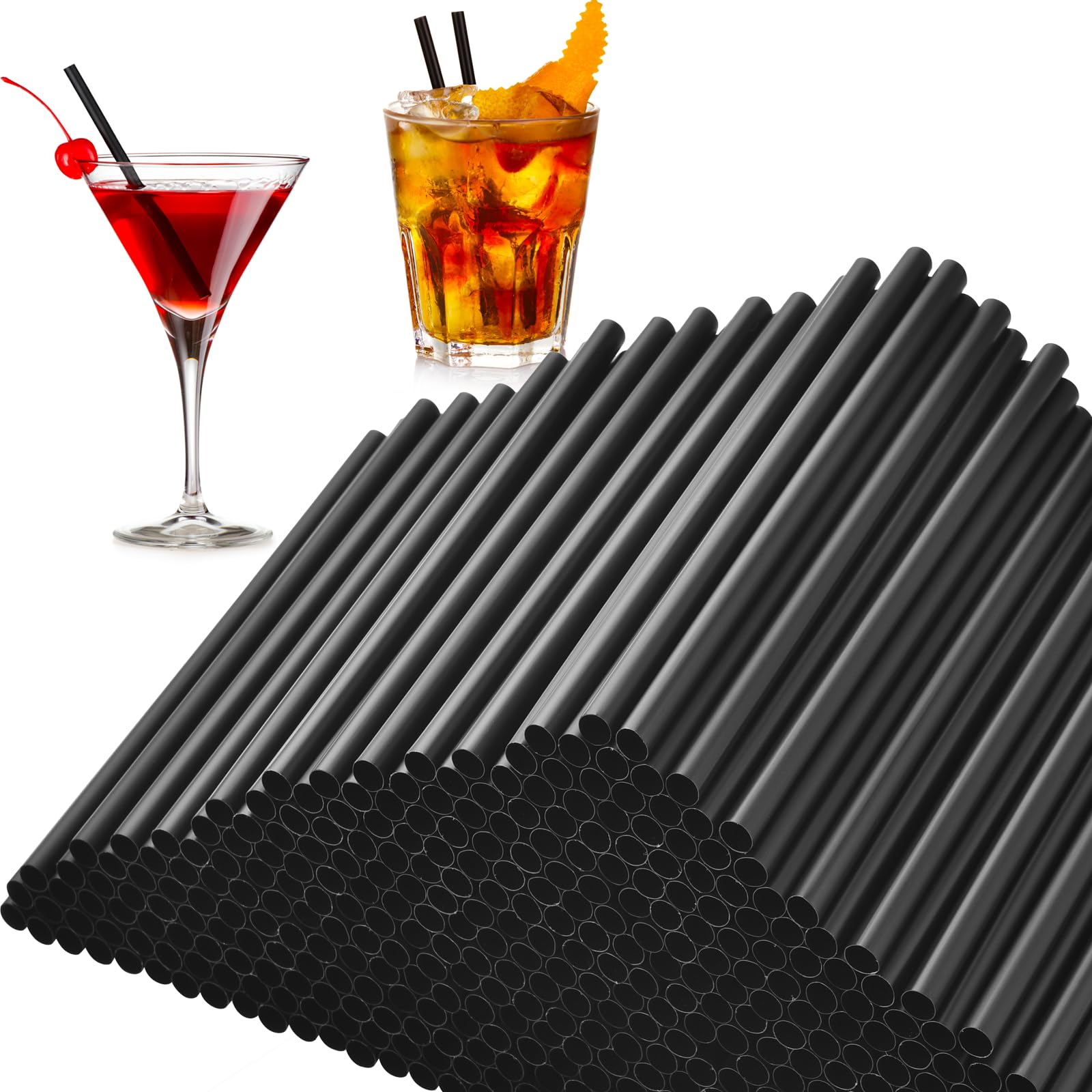 Amazon.com: ALINK 500 PCS 5 Inch Plastic Black Cocktail Straws