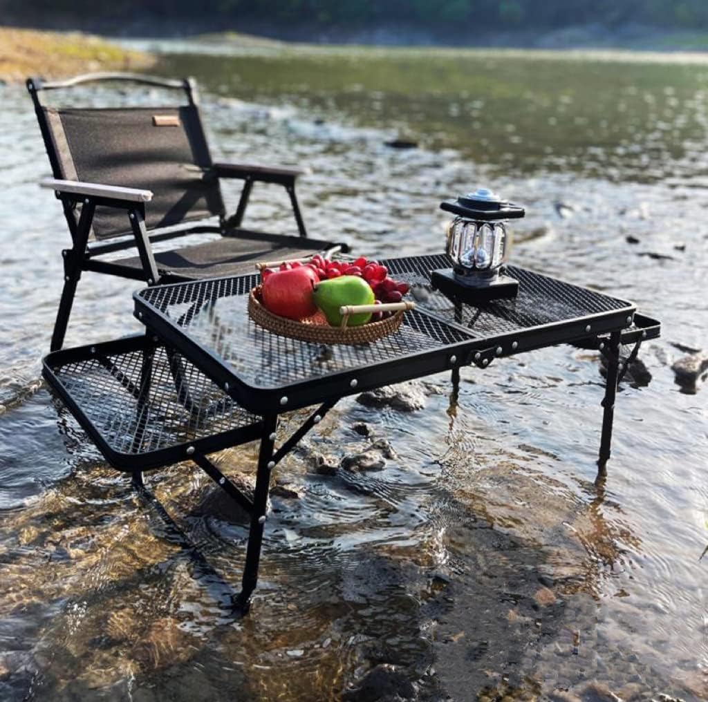 Matiko Folding Table Adjustable Height Foldable Picnic Table Barbecue Table Outdoor Camping Table for BBQ Outdoor Car Picnic 3