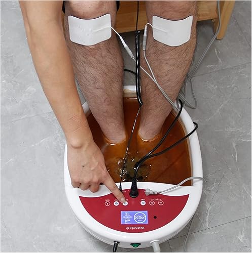 Miniatura 4 de Máquina iónica de desintoxicación de pies, kit de spa iónico para pies con 10 tabletas de jengibre, almohadillas de masaje con cinturón FIR para uso