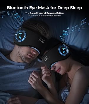 MUSICOZY Sleep Mask with Bluetooth Headphones Eyemask for Side Sleepers
