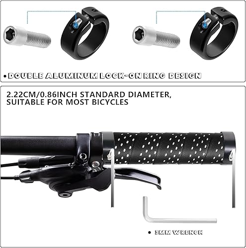 Vista 10 de BUCKLOS Empuñaduras de manillar de bicicleta con bloqueo único, mango ergonómico antideslizante para bicicleta de montaña, mango antideslizante