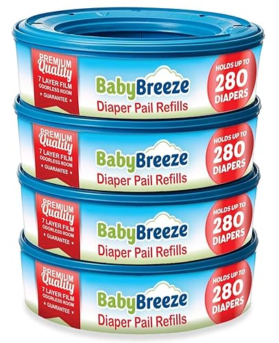 BabyBreeze Bolsas de repuesto para pañales compatibles con Playtex Diaper Genie Pails bolsas de basura absorbentes de olores, 1120 unidades (paquete