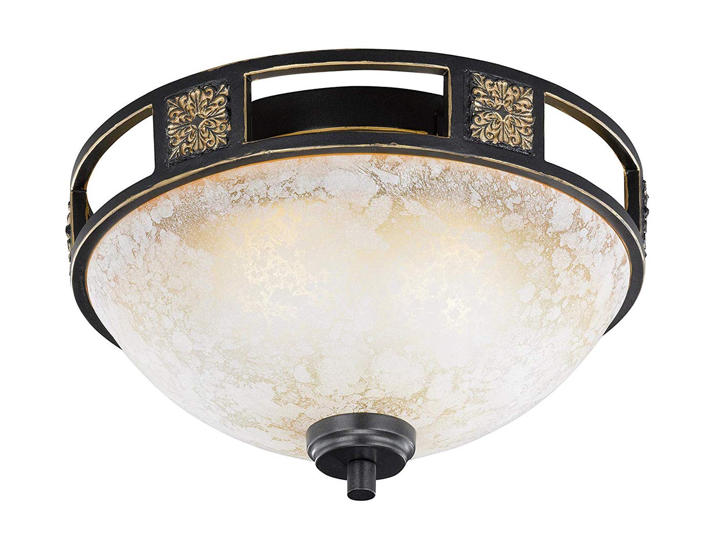 Trio Leuchten Lampa sufitowa Quinta 608100224, metal rdzawy, szkło alabastrowe szampańskie, bez 2 x E27