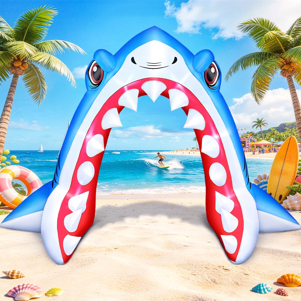 Photo 1 of KOOY 13FT Giant Shark Inflatable Arch with LED Lights