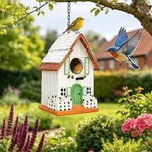 Bird Houses for Outside, Patio, Yard, Porch & Garden Decor, 7.3"