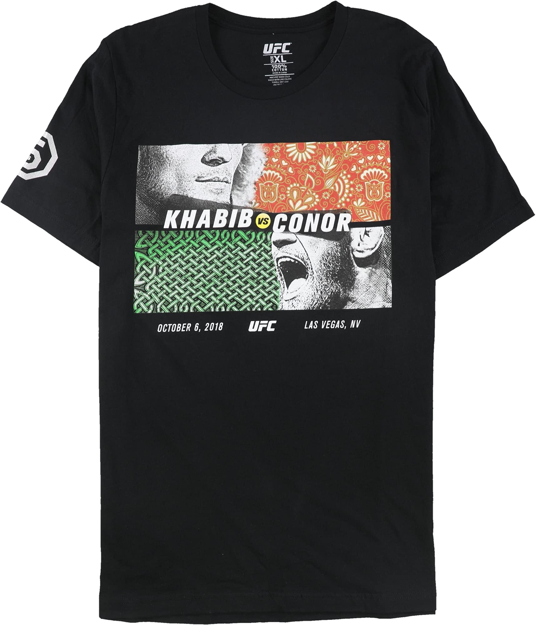 Mens Khabib Vs Conor Graphic T-Shirt, Black, Large