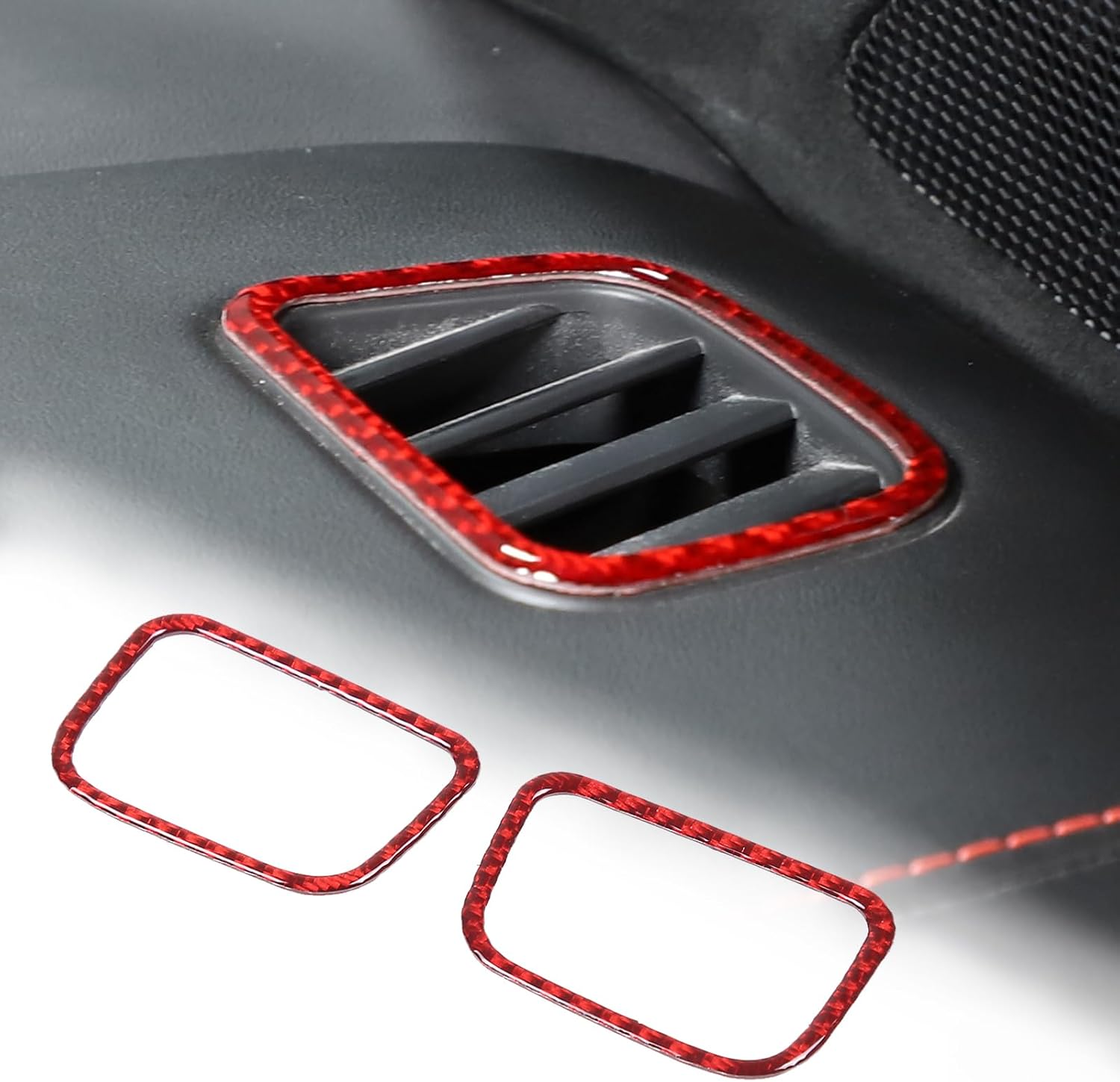 Sekhyna Dash Board Side Air Outlet Trim Frame Compatible with Lotus Emira V6 2021-2023,Soft Carbon Fiber Center Console Dashboard Air Vent Outlet Cover Trim Accessories 2PCS (Red Carbon)