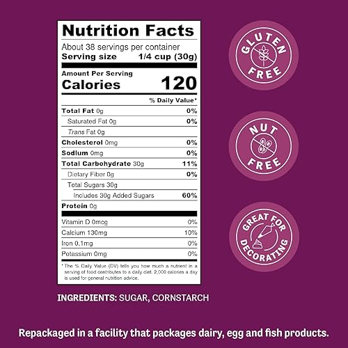 Miniatura 16 de Judee's 6X - Azúcar en polvo para confitería de 5 libras, 100% sin OMG, sin gluten y sin nueces, tamaño 6X, perfecto para glasear, glasear