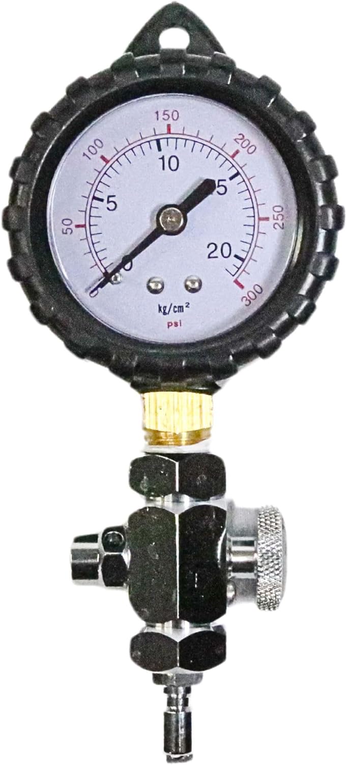 Scuba Choice 2" PSI Intermediate Pressure Gauge & Release Valve, Metal, Reads up to 300 PSI, Quick Regulator Pressure Checker, Essential Scuba Diving Tool for Maintenance (4"x2"x1")
