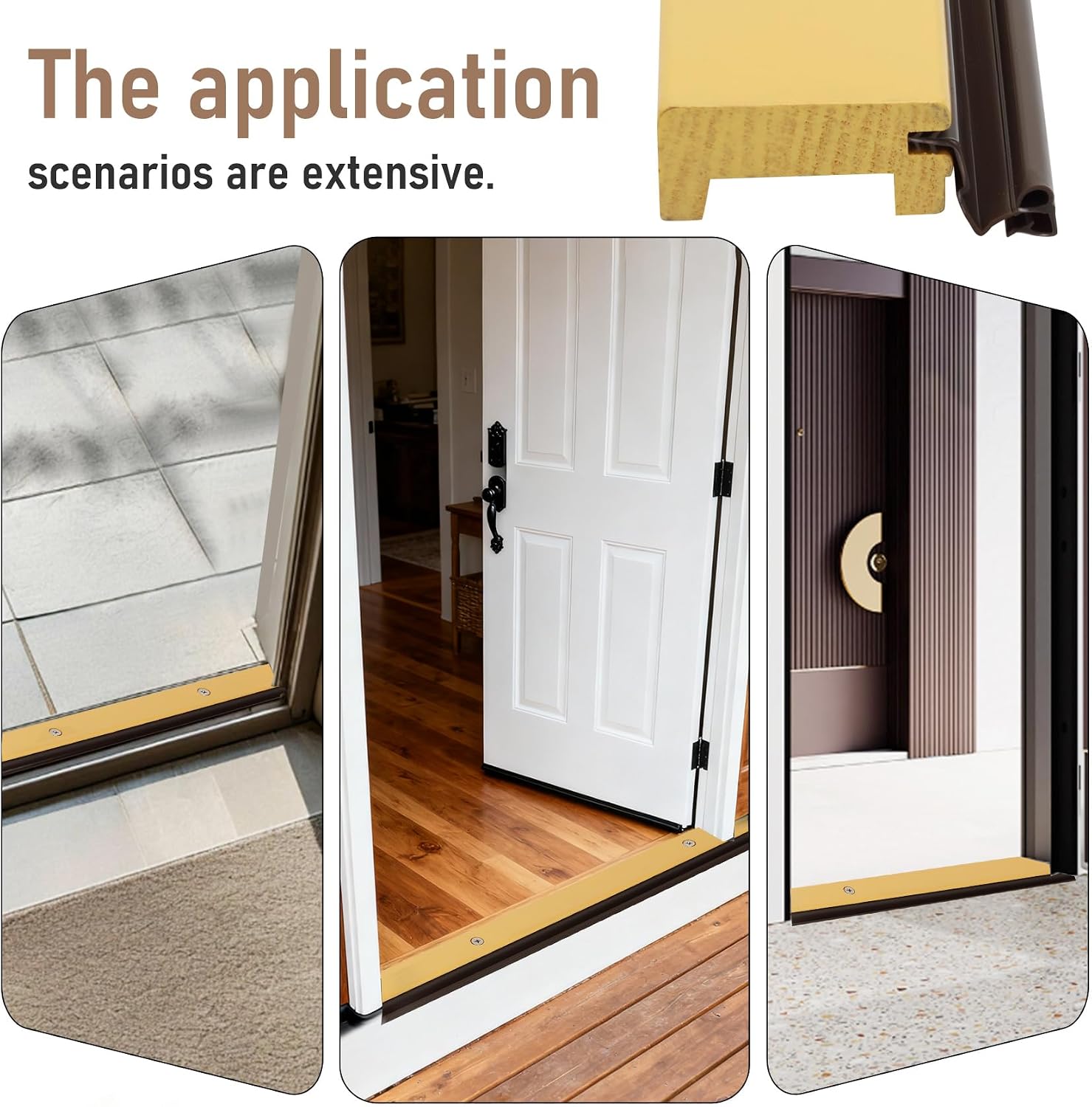 3' Adjustable Sill Cap for Therma-Tru Door, Sill Cap Threshold Replacement,Durable, Rot-Resistant, Wood-Grained Texture (YellowComposite),SCA4HU30SCA3MU30