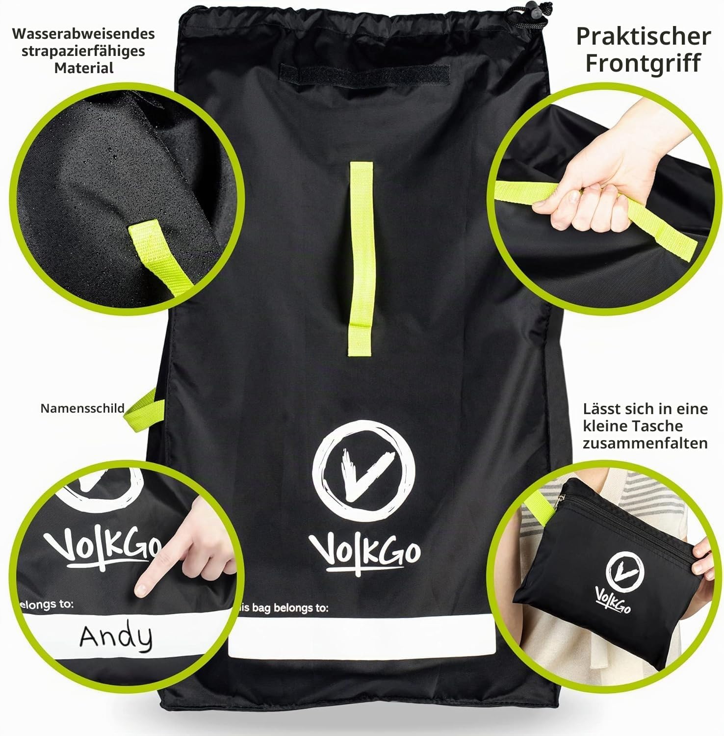V VOLKGO Autositztaschen für Flugreisen, Autositz-Reisetasche, Schwarz