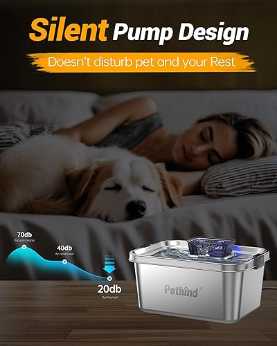 Miniatura 5 de Fuente de agua para perros grandes de 2 galones264 onzas, dispensador de agua para mascotas de gran capacidad, fuente de agua de acero inoxidable,