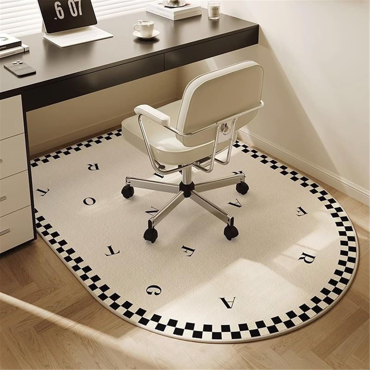 WaiDXn Multi-purpose Protective Mat For Hardwood Floors, Suitable For Computer Office Chairs With Castors(Letters,100x120cm)