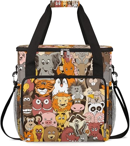 Colorful Cute Animals Coffee Maker Carring Bag Travel Storage Tote Bag Compatible with Keurig K-Mini or K-Mini Plus Portable Single Serve Coffee