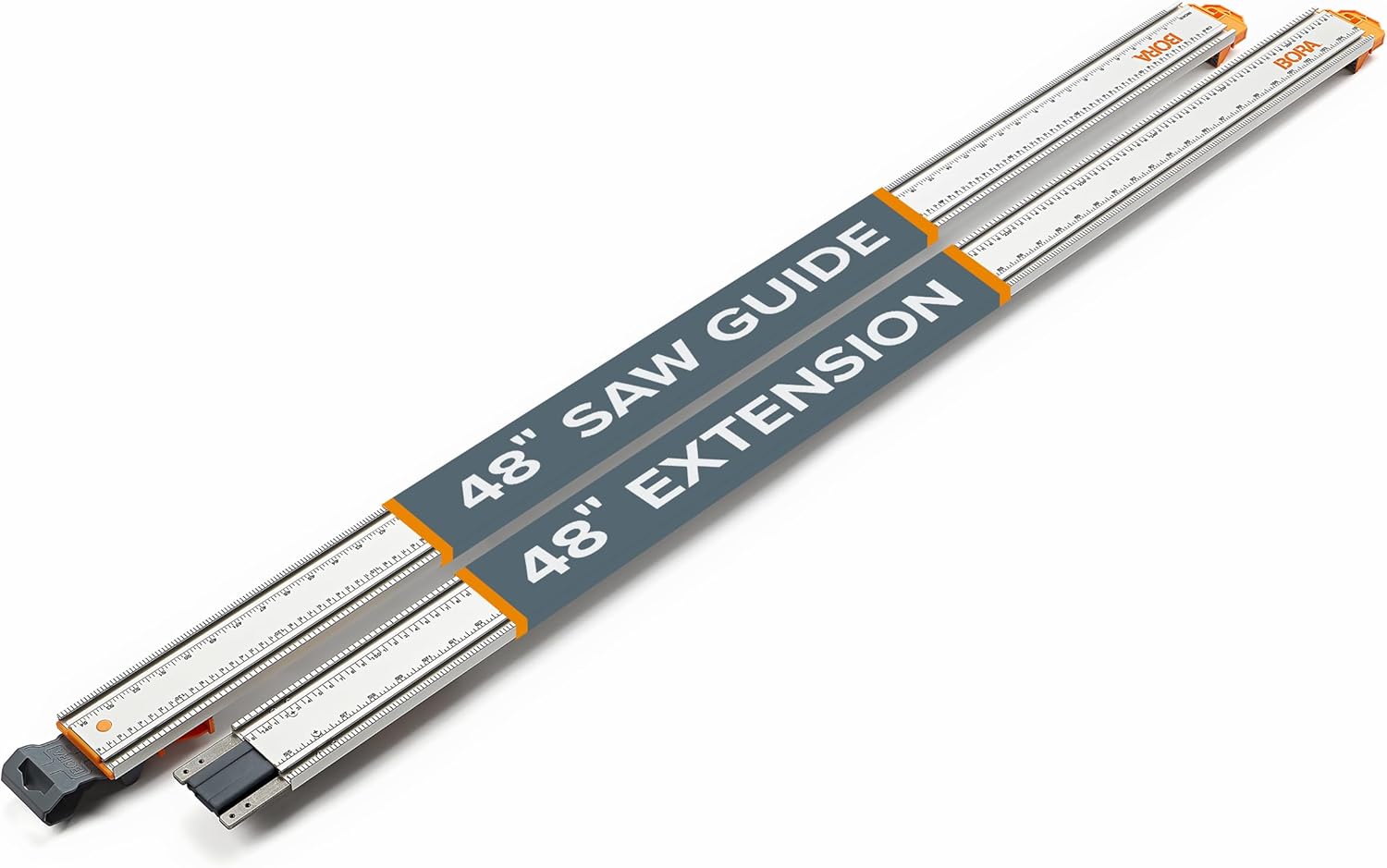 BORA NGX Circular Saw Guide Straight Edge Clamping Saw Guide 8ft Rail Track System with Quick Release Connector | For Cutting Sheet Goods, Plywood or OSB with Skill Saw Router or Jigsaw 546100