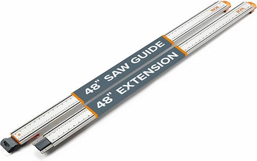 BORA NGX Circular Saw Guide Rail, 8 ft Straight Edge Clamp - Track Saw Rail | 8 ft straight edge clamp guide rail for circular saws - for cutting plywood or OSB with skill saw router or jigsaw