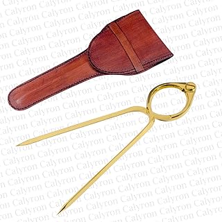 Calyron Navigation Round Straight Pattern Artist Solid Brass Divider Drawing Tool Professional 8” Long Marine Compass with Handmade Leather case for Training Purposes