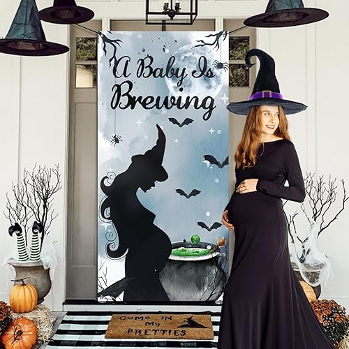 Miniatura 6 de Decoraciones de Halloween para baby shower, decoración de fiesta de Halloween, cubierta de puerta, decoraciones de puerta para fiesta de revelación