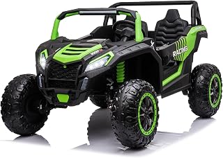 NEWQIDA XXXL 24V Ride on Toys for Big Kids, 2 Seater Ride On Car with Remote Control, 4x4 Ride On Truck Buggy Side by Side Kids UTV Electric Vehicles Max 220lbs Load for Adults Teens, Green