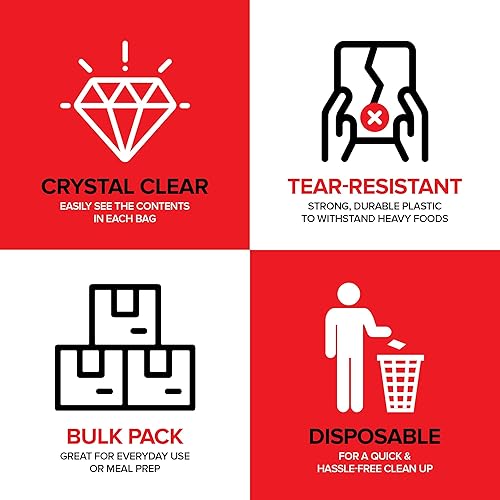 Miniatura 10 de Bolsas de sándwich transparentes con parte superior plegable, 800 unidades, bolsas de plástico desechables a granel con diseño plegable y cierre