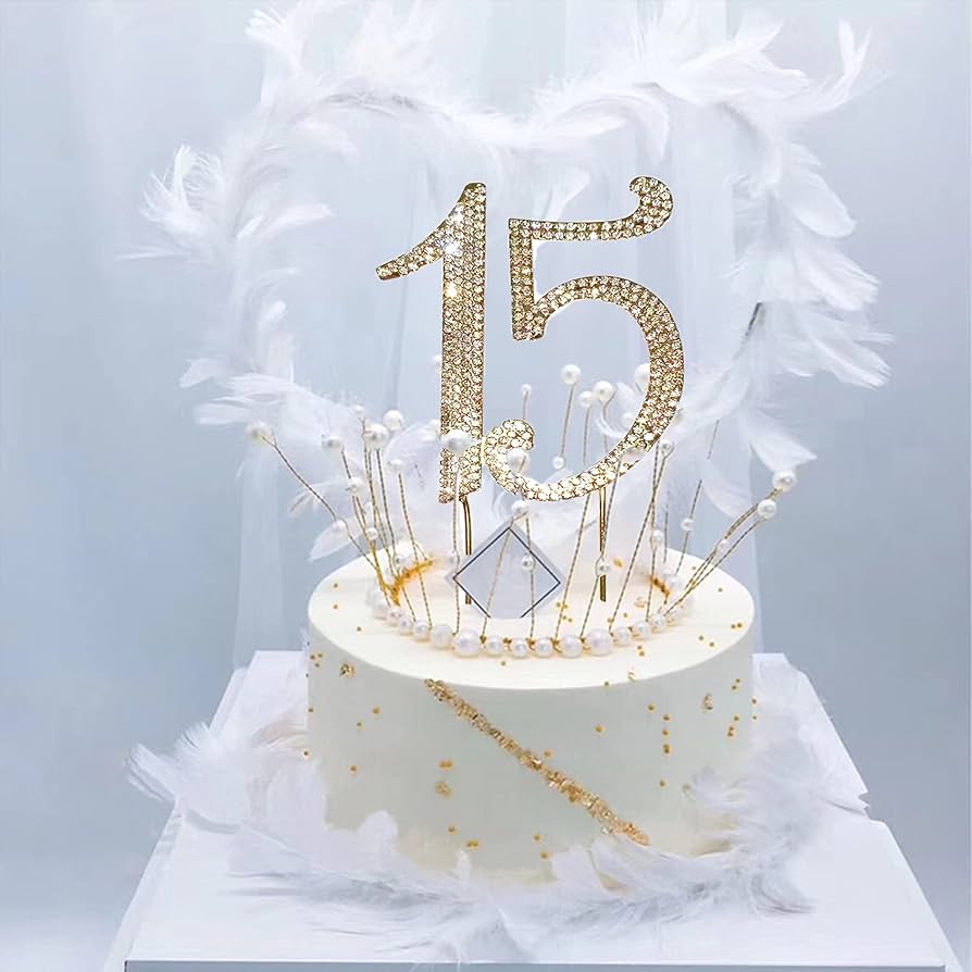 Amazon.co.jp: Quinceanera ケーキトッパー、15th ケーキトッパー