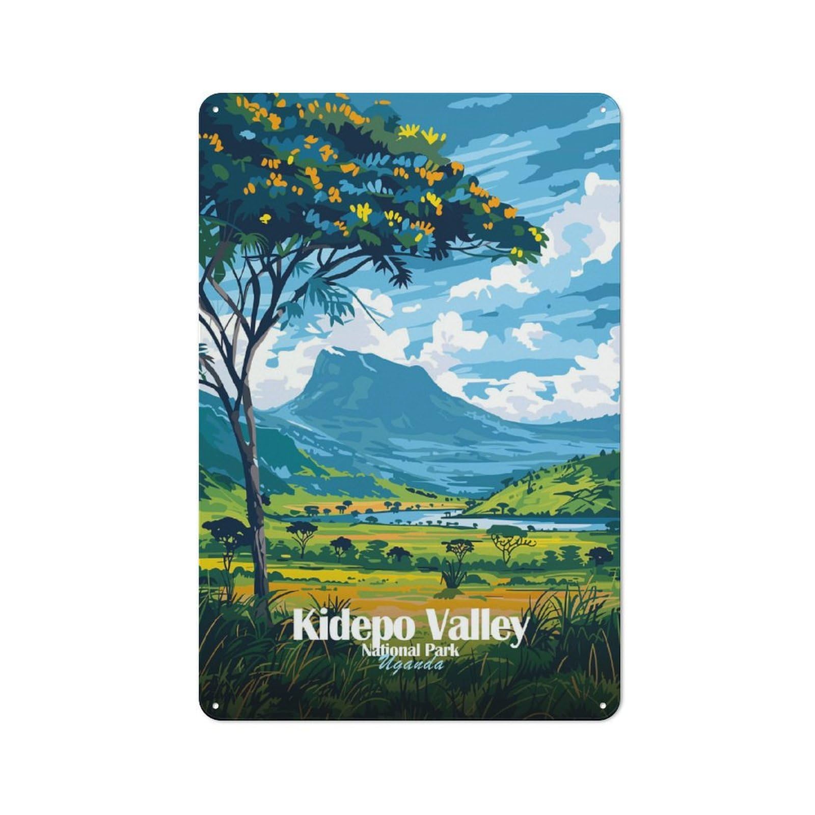 Junmoney Kidepo Valley National Park, Uganda Rustic Tin Sign 30X20cm Featuring For Living Room Wall, For Metal Sign Collectors, For Garage And Workshop Walls