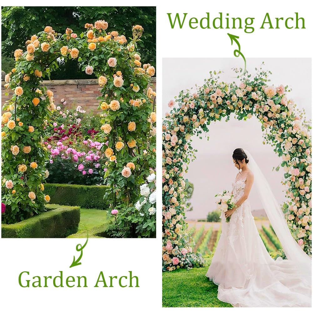 Arco da giardino in metallo nero resistente alla ruggine graticcio per piante rampicanti e rose decorazione per matrimoni decorazione da giardino all'aperto 140 x 230 cm