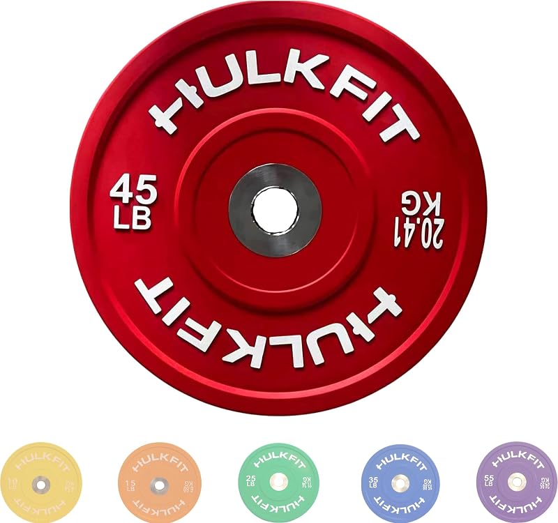 2-inch Sport Series Olympic Weight Plates Bumper Plates for Barbell Weightlifting Strength Training with Shock Absorbing Low Bounce Technology - Black & Multicolor