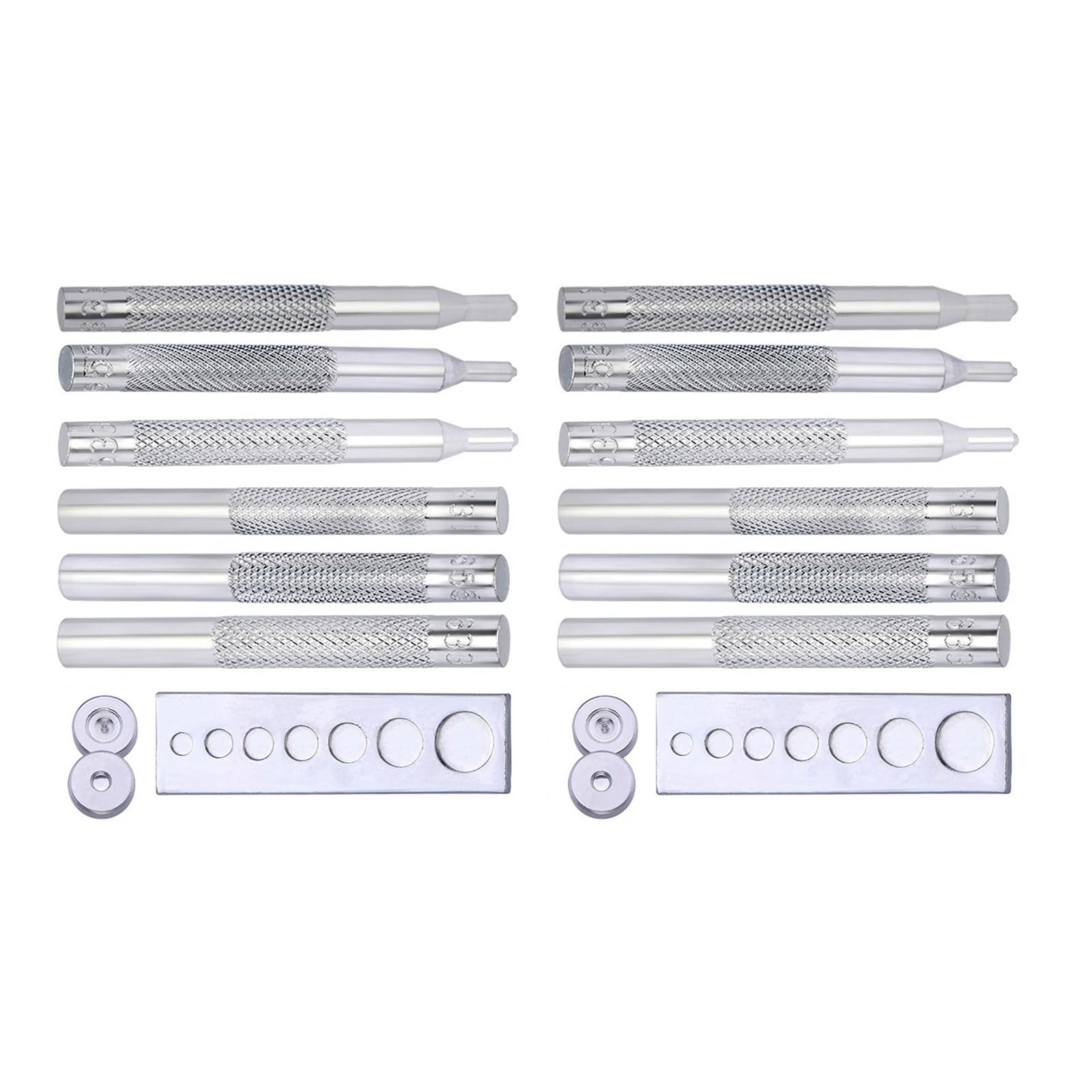 Tsophreniq 2Sets Multipurpose Button Fastener Installation Tool, Press Studs Installing Punching Tool Base for Leather Working Button Installation