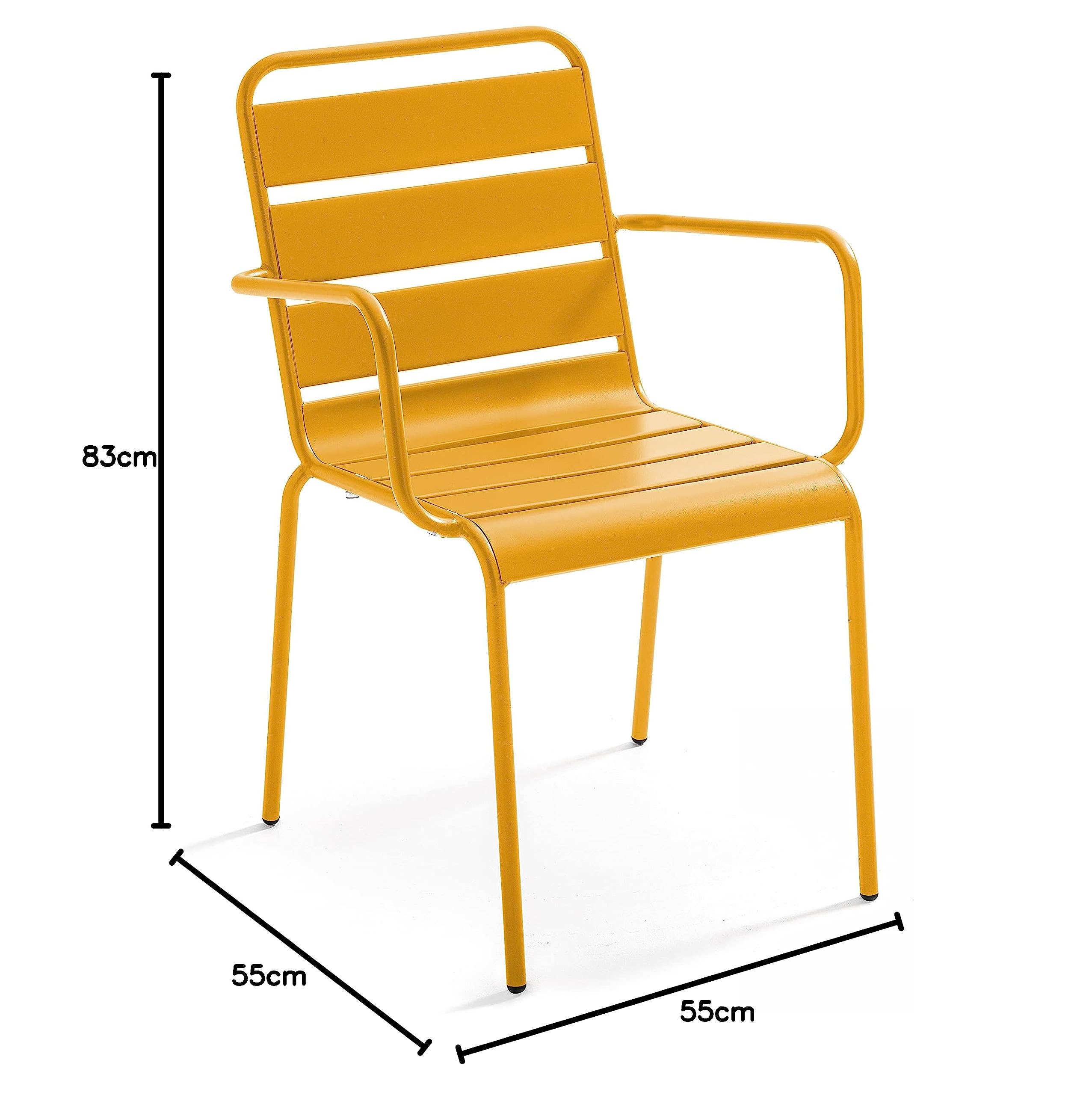 Oviala Fauteuil de Jardin en métal Jaune - Palavas