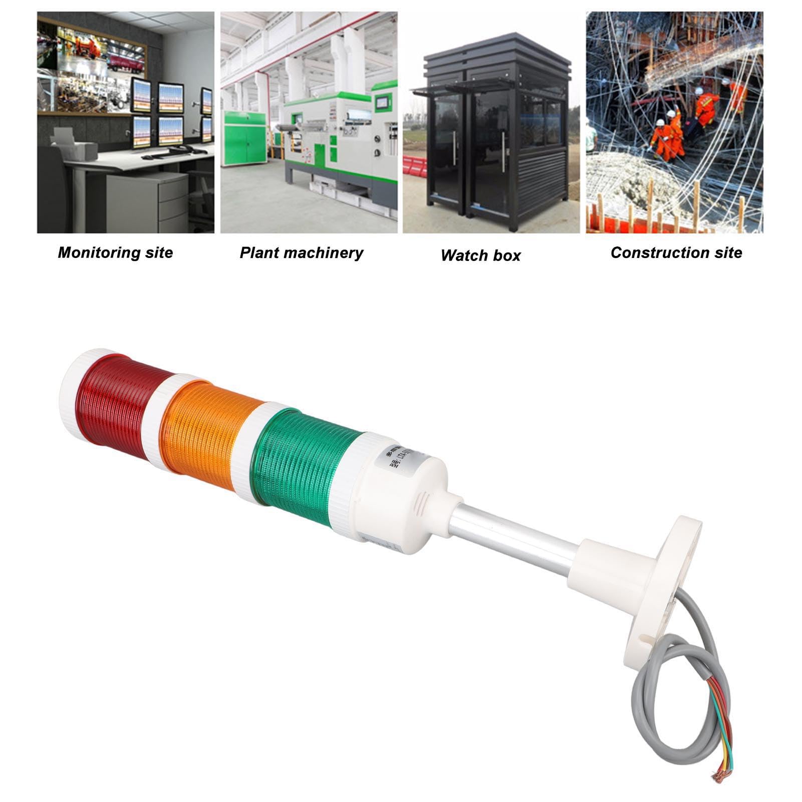 Produktbild von LED-Signalturm-Stapelleuchte – Industrielle Warnleuchte Mit Summer – 220 V – PC/ABS – Wasserdicht & Schlagfest – Für CNC, Baustellen & Überwachungsstationen – Andon-Lampe