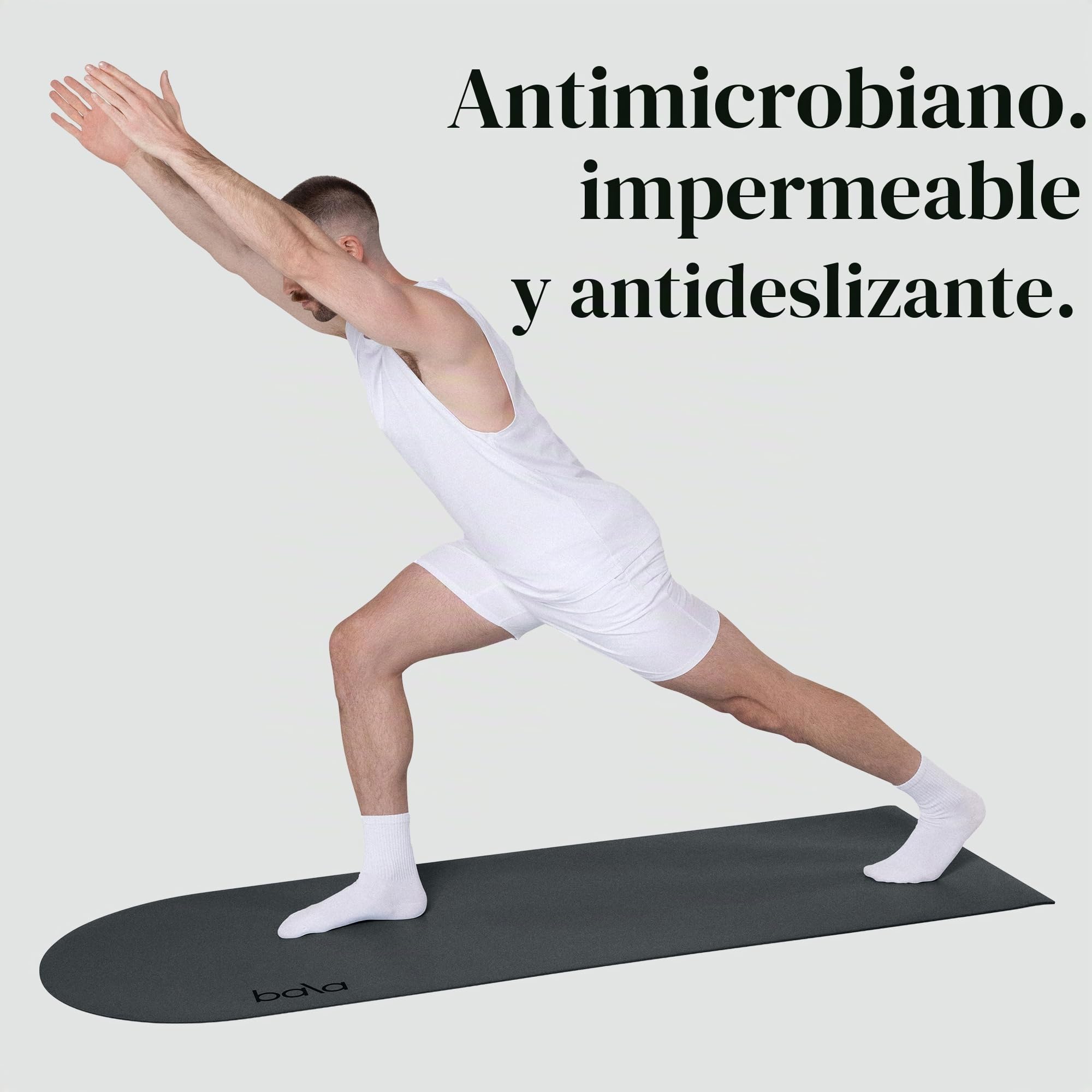 Bala Esterilla de yoga para gimnasio en casa, antideslizante, para el hogar, estiramiento, pilates, aeróbicos, entrenamiento en el suelo y fitness, esterilla de entrenamiento en interiores