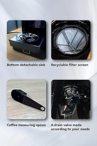 Miniatura 6 de Cafetera de una sola porción con 11 oz. Taza de café de viaje de acero inoxidable, intensidad de preparación ajustable, filtro permanente, color