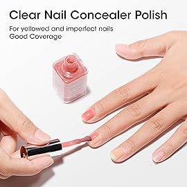 GELLEN 4-In-1 Illuminating Nail Concealer Base Coat Polish Dusty Rose Pink, Sheer Nail Strengthener Ridge Filler for Nails, Calcium Formula Smoothes Strengthens Nails, Quick Dry, Hema Free, Non-toxic