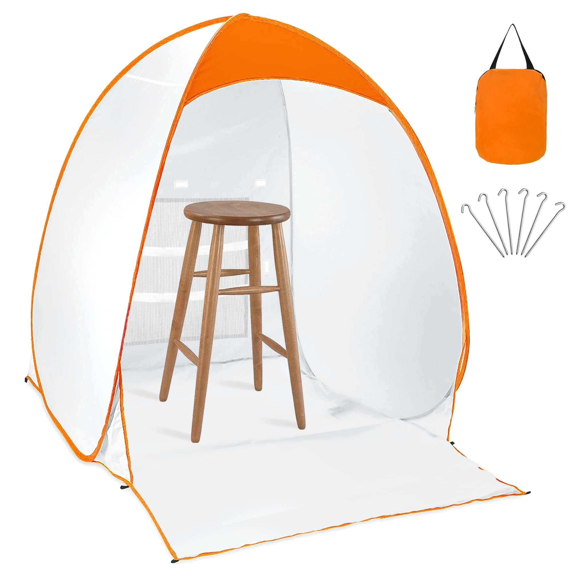 Bofoho Paint Spray Booth Tent - Portable and Foldable Spray Paint Booth Tool with Vents, Tool for Small DIY Painting, Pop-up, Windproof, Easy-to-Clean Paint Station (Orange)