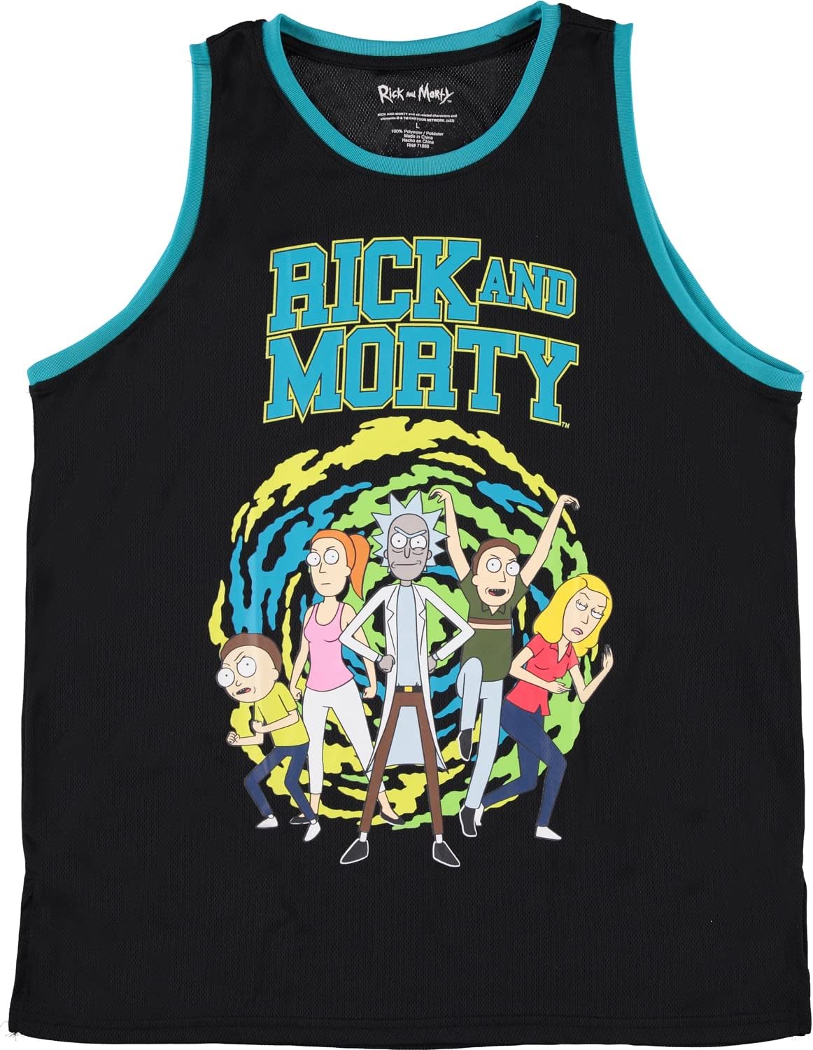 RICK AND MORTYMens Jersey Mens Tank Top - Rick & Morty Mesh Basketball Jersey Tank Top