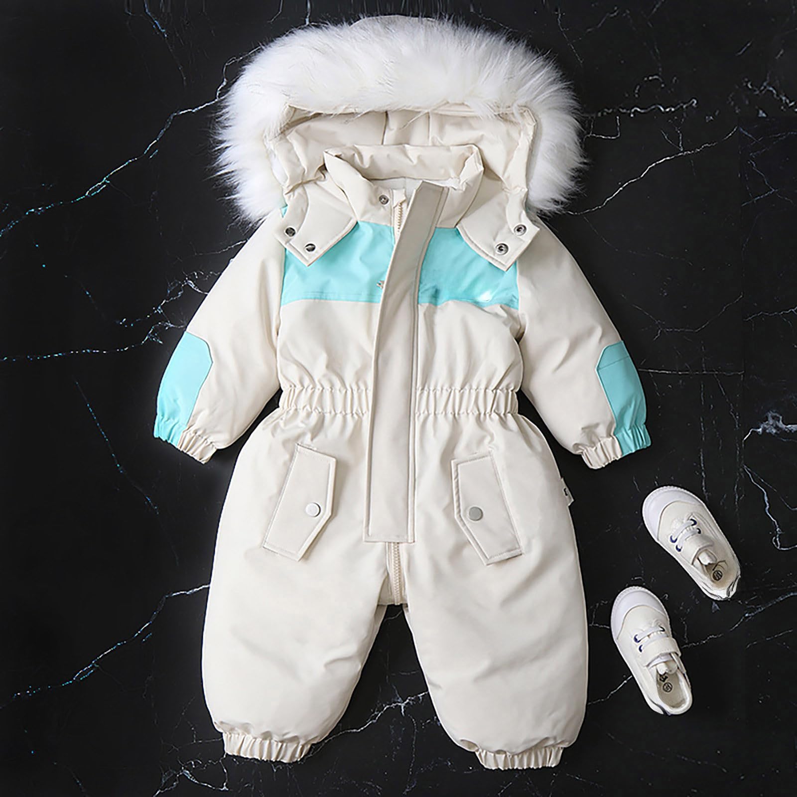 Generisch Traje de nieve de invierno para bebé, chaqueta para niños pequeños, trajes de nieve para niñas
