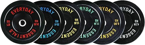 Miniatura 3 de Fitvids Juego de discos de peso olímpicos de 2 pulgadas para entrenamiento de fuerza y levantamiento de pesas, 260 libras (2 x 1015253545 libras),