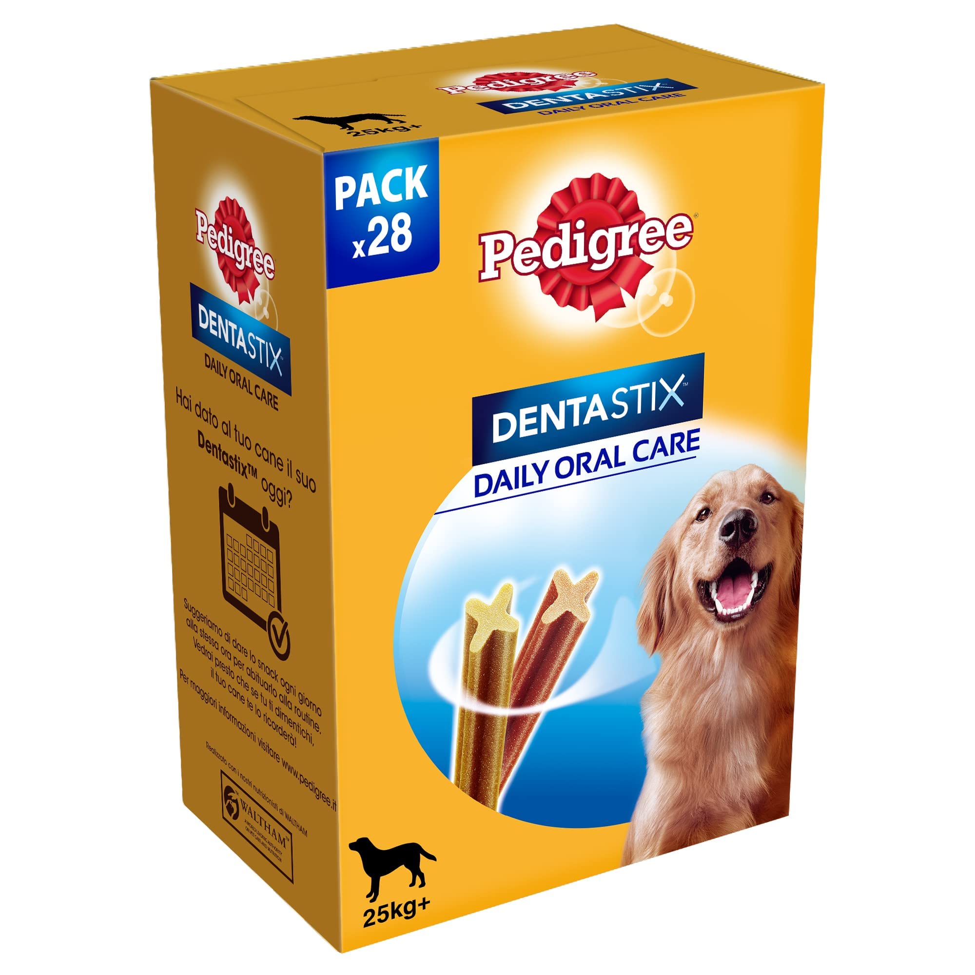 Pedigree Dentastix Snack per la Igiene Orale (Cane Grande +25 kg) 270 g 28 Pezzi - 4 Confezioni da 28 Pezzi (112 Pezzi totali)