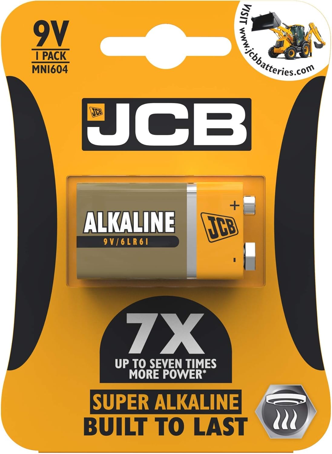 JCB, Type 9V (PP3) Super Alkaline Battery (Pack of 1) Amazon.co.uk