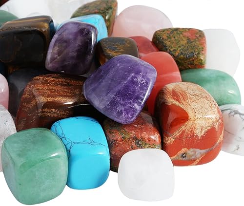 Miniatura 5 de mookaitedecor Piedras pulidas de 1 libra, cristales pulidos, curación, reiki, chakra y wicca, turquesa howlita blanca