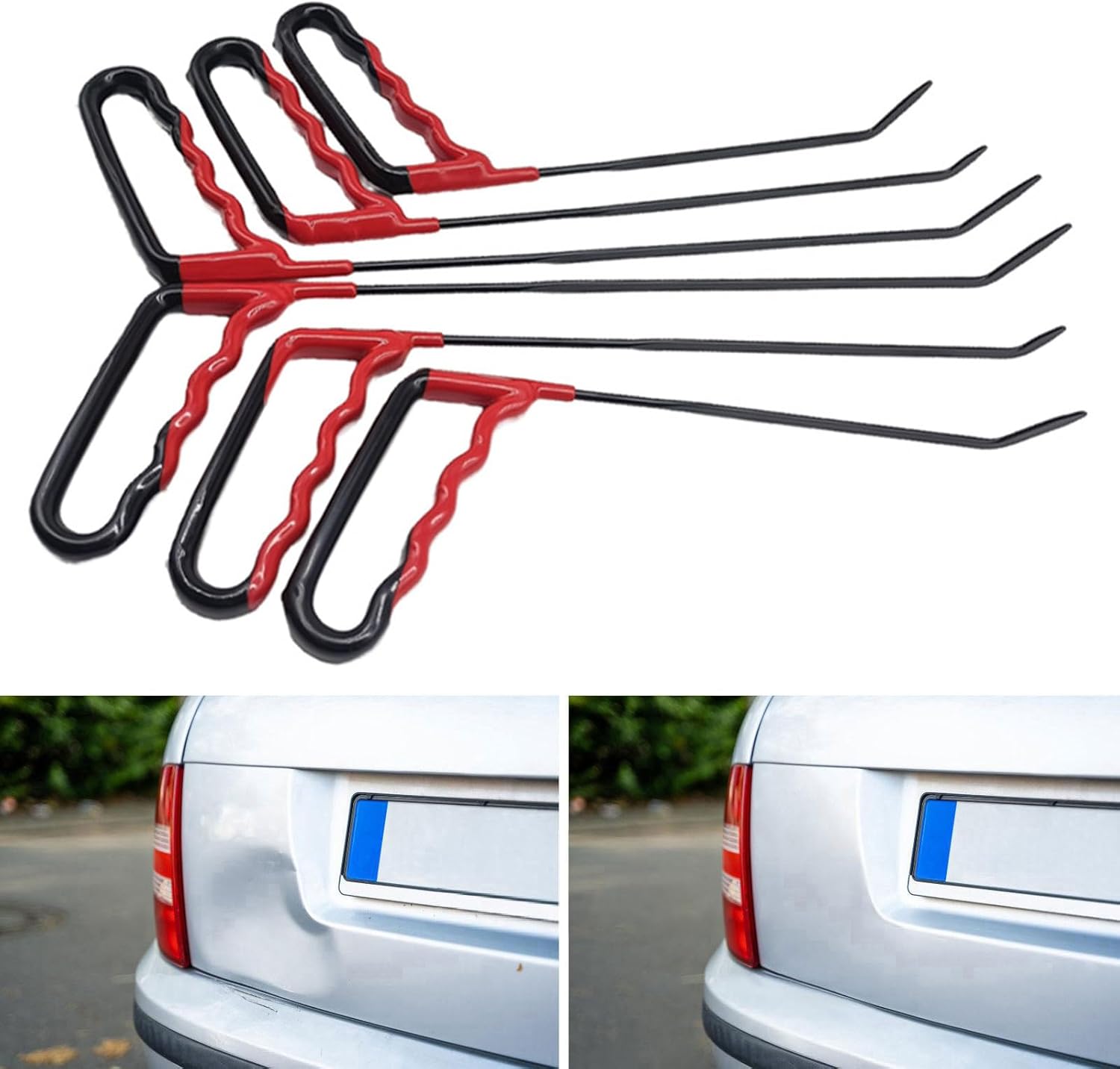 6 個プロフェッショナルあられへこみ除去フック車体修理用プロのへこみ修正中にペイントダメージを与える